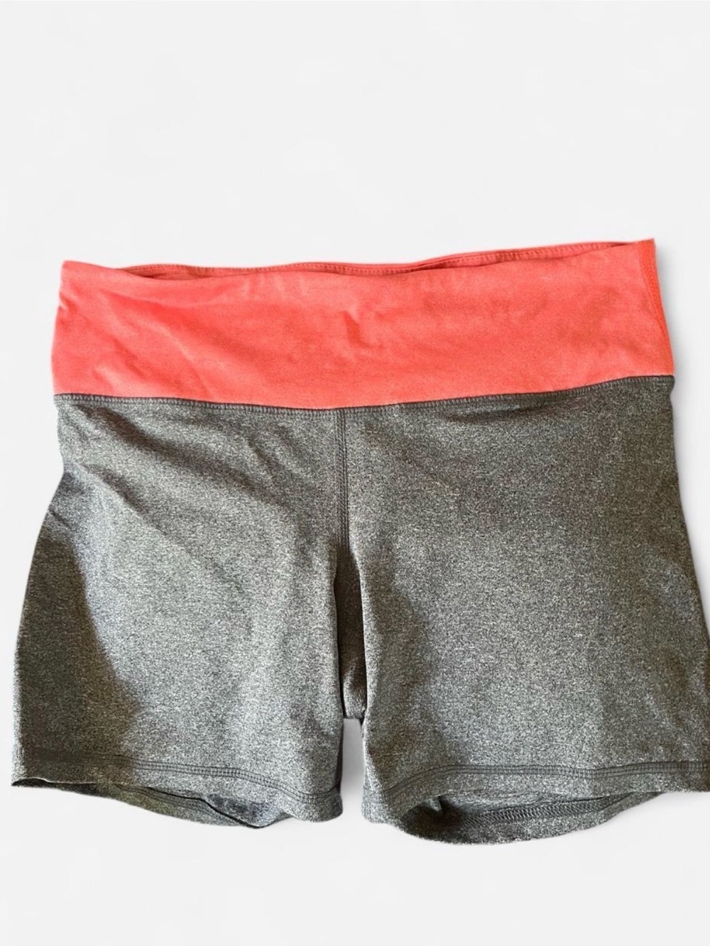 90 Degree By Reflex Women's Athletic Shorts - Coral Waistband, Charcoal Body